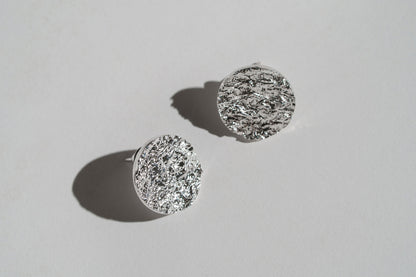 Disc earrings "Water surface" (15 mm)