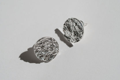 Disc earrings "Water surface" (15 mm)
