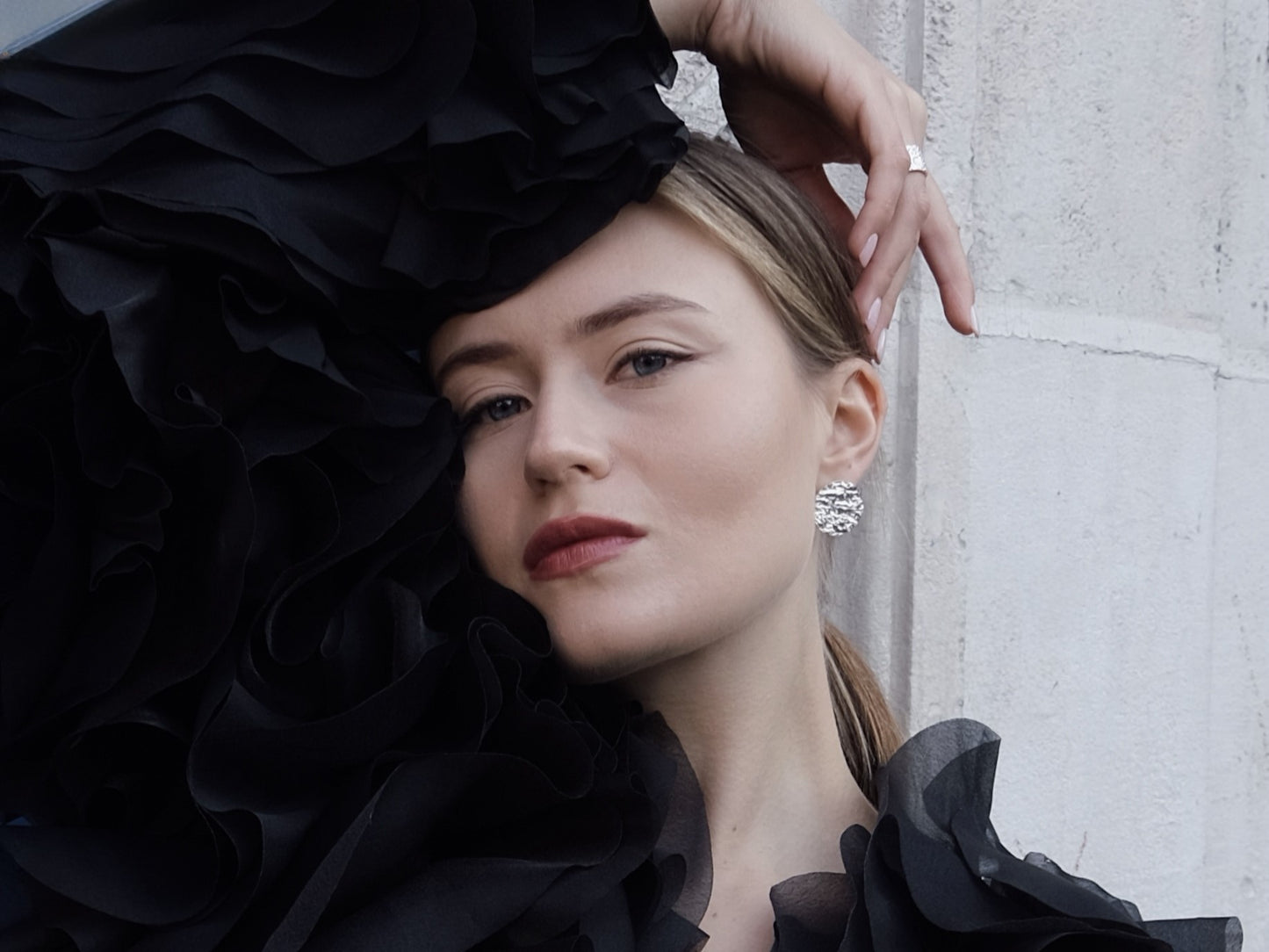 Disc earrings "Water surface" (20 mm)