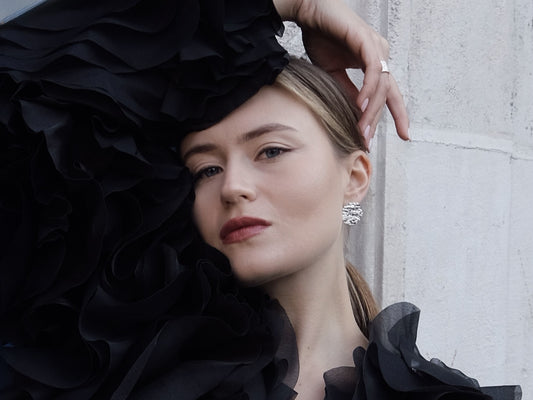 Disc earrings "Water surface" (20 mm)