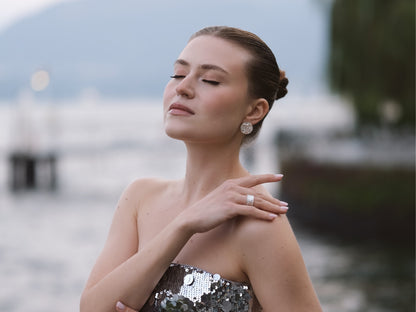 Disc earrings "Water surface" (20 mm)