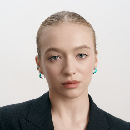 Congo earrings "Wave" (6 mm/20 mm) emerald