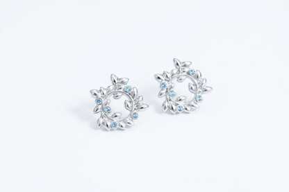 Stud earrings "Wreath" with gemstones