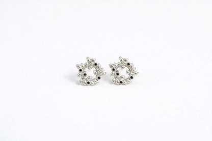 Stud earrings "Wreath" with gemstones