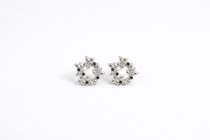 Stud earrings "Wreath" with gemstones