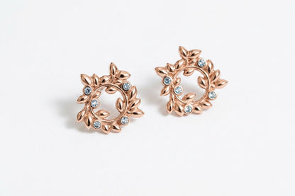 Stud earrings "Wreath" with gemstones