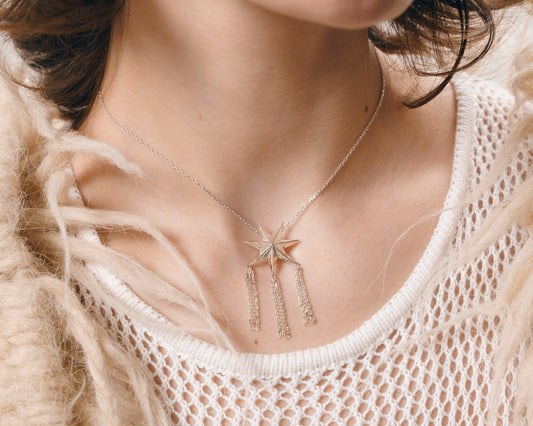 Necklace "Guiding star" with chains