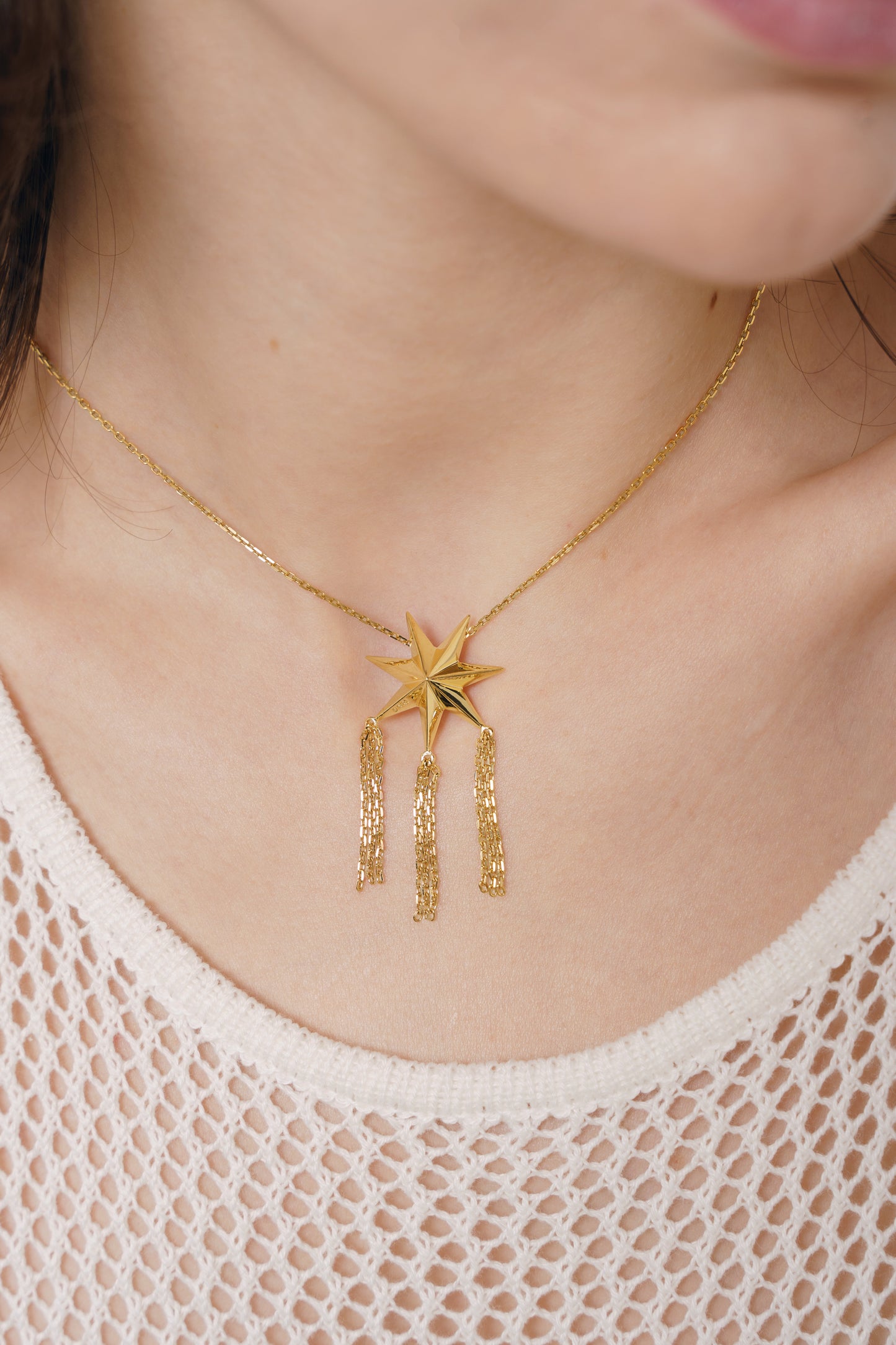 Necklace "Guiding star" with chains