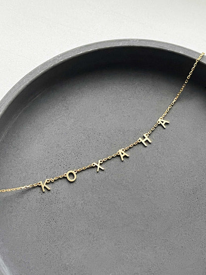 Necklace with a custom word