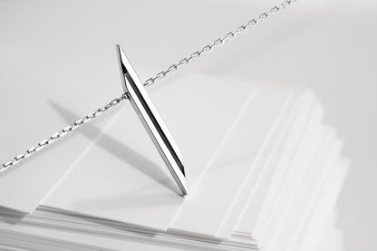 Necklace "Stripe" diagonal with enamel