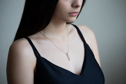 Necklace "Stripe" diagonal with enamel