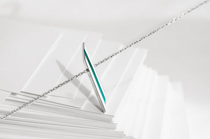 Necklace "Stripe" diagonal with enamel