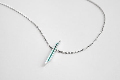 Necklace "Stripe" diagonal with enamel