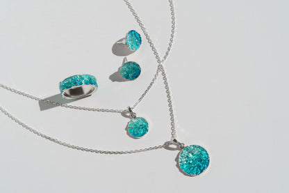 Pendant-disc "Wave" (10 mm) emerald