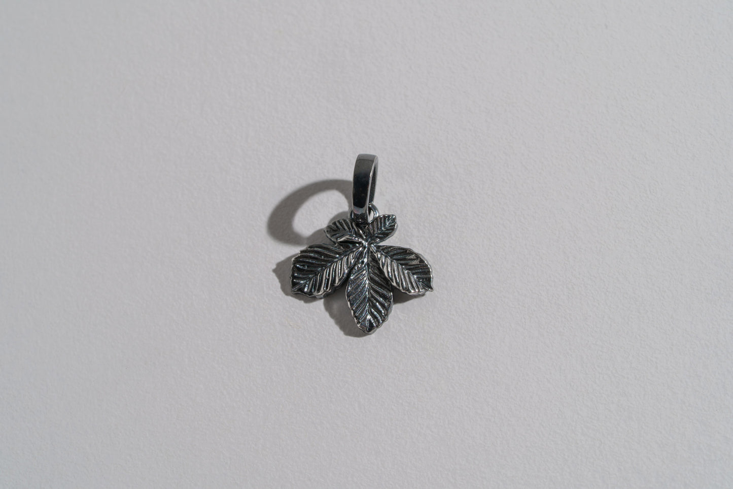 Pendant “Chestnut Leaf” (15 mm) blackened