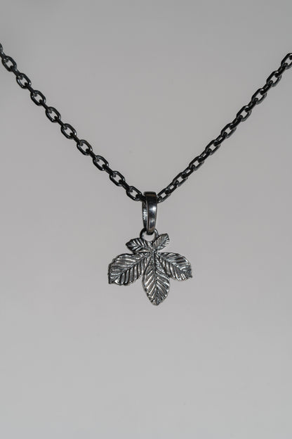 Pendant “Chestnut Leaf” (15 mm) blackened