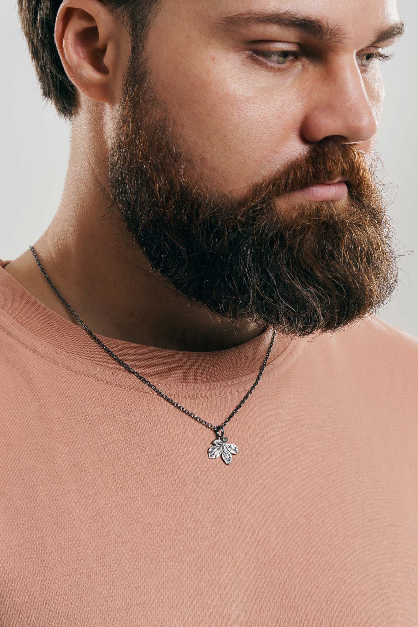 Pendant “Chestnut Leaf” (20 mm) blackened