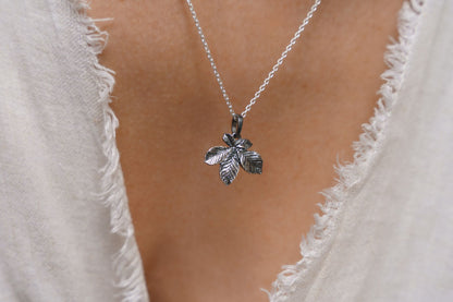 Pendant “Chestnut Leaf” (20 mm) blackened