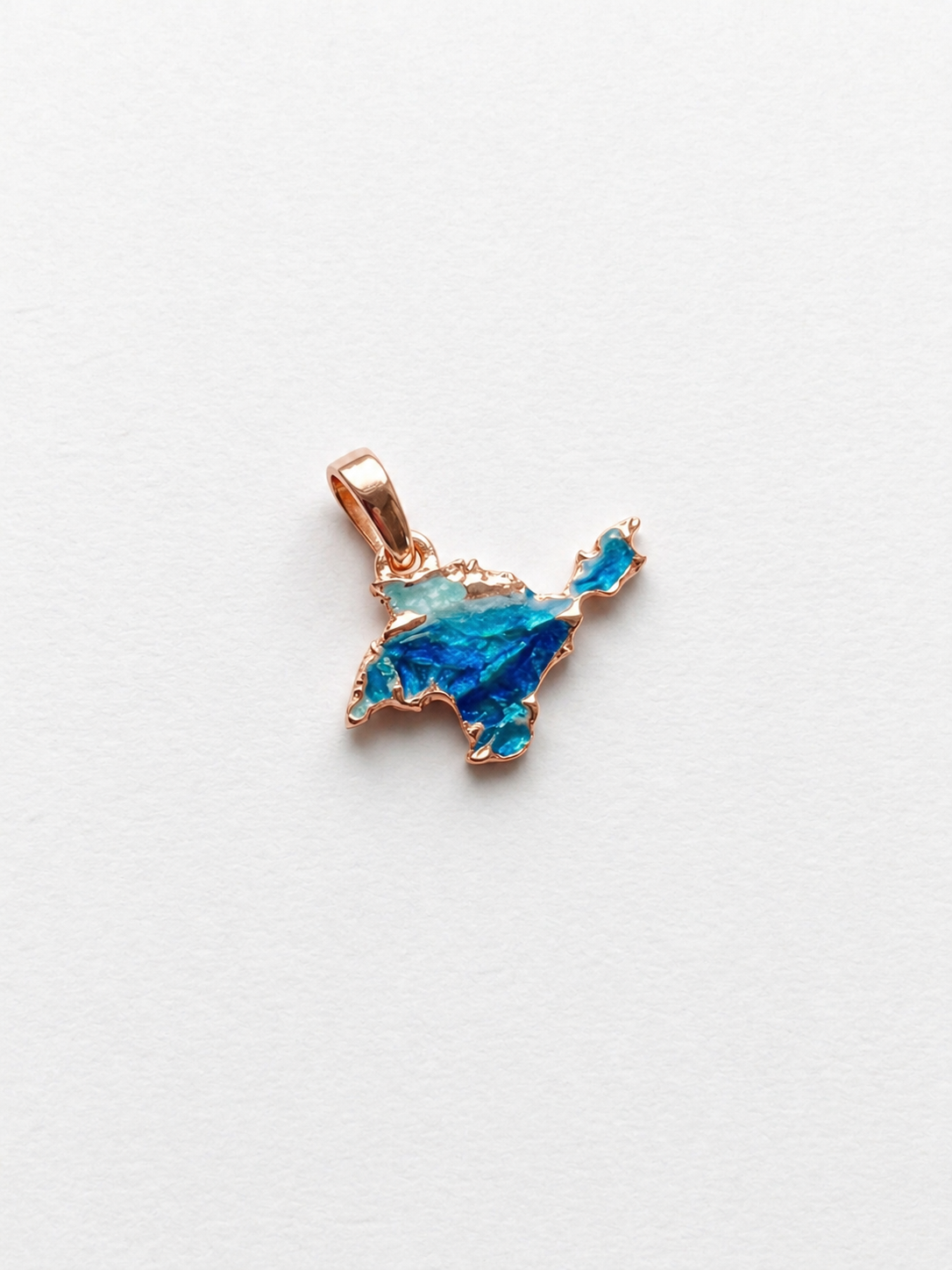 Pendant "Ukrainian Peninsula" textured with blue enamel