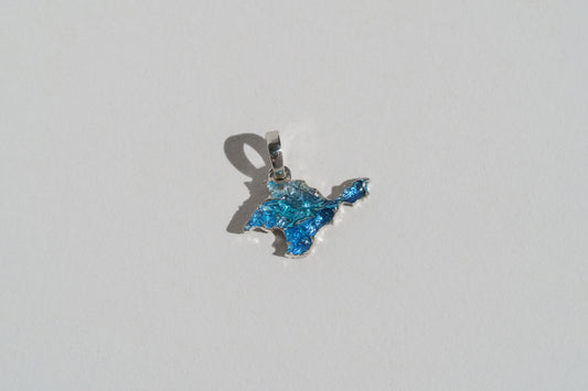 Pendant "Ukrainian Peninsula" textured with blue enamel