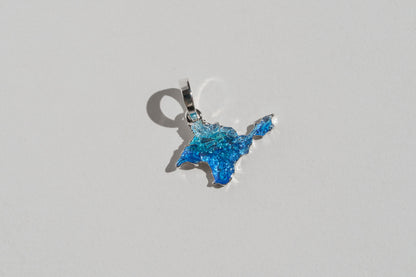 Pendant "Ukrainian Peninsula" textured with blue enamel