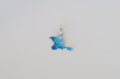 Pendant "Crimea" textured with blue enamel