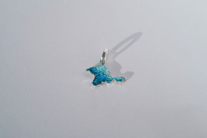 Pendant "Crimea" textured with blue enamel