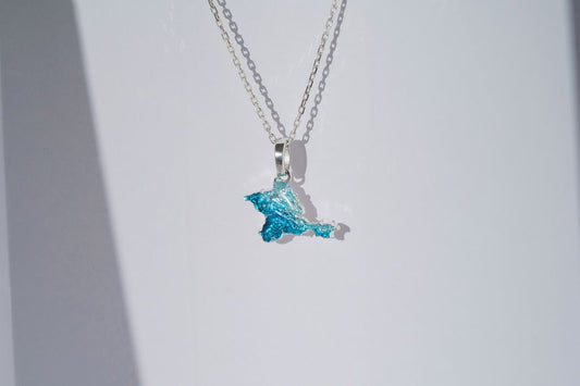 Pendant "Crimea" textured with blue enamel
