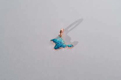 Pendant "Ukrainian Peninsula" textured with emerald enamel