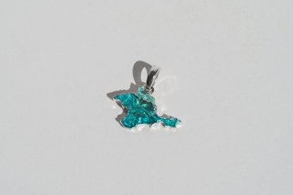 Pendant "Ukrainian Peninsula" textured with emerald enamel