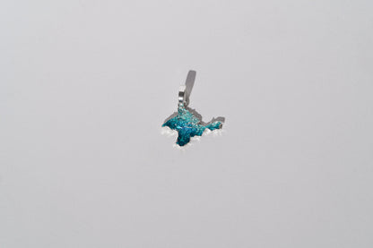 Pendant "Ukrainian Peninsula" textured with emerald enamel