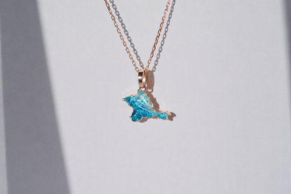 Pendant "Ukrainian Peninsula" textured with emerald enamel