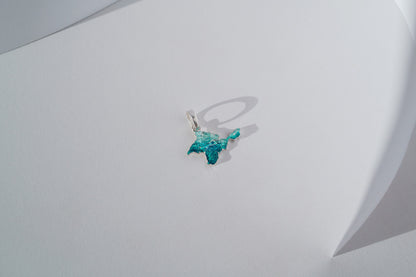 Pendant "Ukrainian Peninsula" textured with emerald enamel