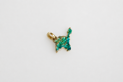 Pendant "Ukrainian Peninsula" textured with emerald enamel