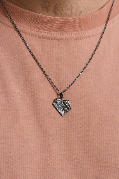 Pendant “Crushed Ice” (17×20 mm) blackened