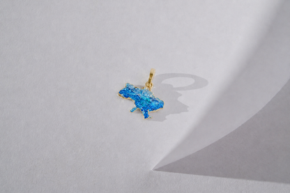 Pendant "United" textured with blue enamel