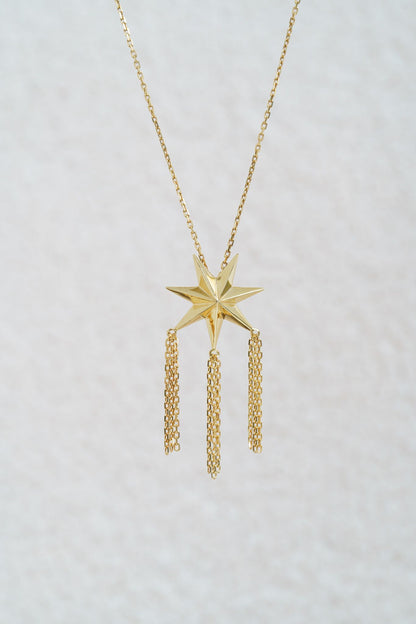 Necklace "Guiding star" with chains