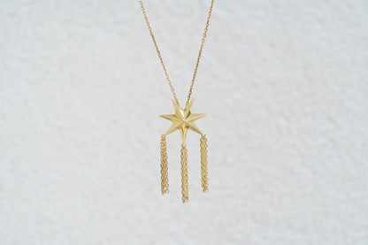 Necklace "Guiding star" with chains