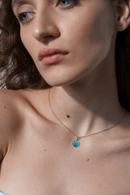 Pendant-disk "Wave" (10 mm) emerald