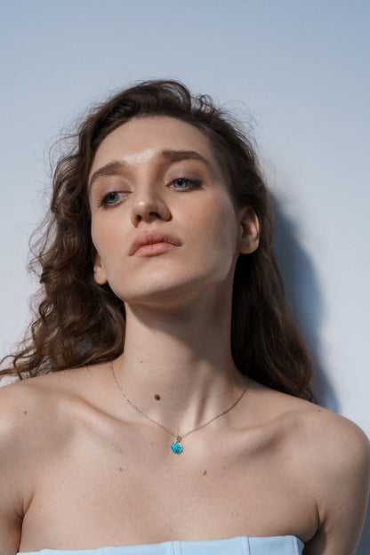 Pendant-disk "Wave" (10 mm) emerald