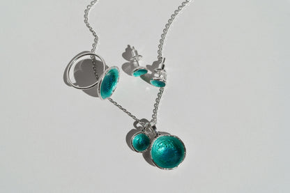 Earrings "Sea" (7,5 mm) emerald