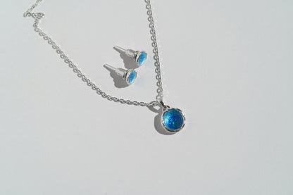 Earrings "Sea" (7,5 mm) blue