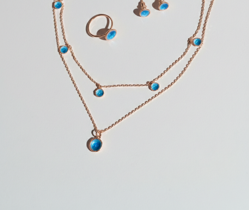 Pendant "Sea" (9 mm) blue