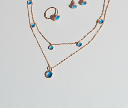 Pendant "Sea" (9 mm) blue