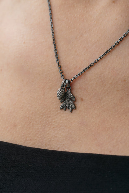 Pendant “Spruce Branch” blackened