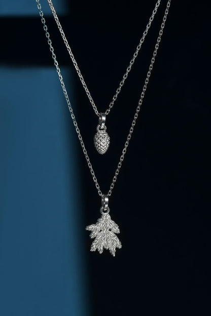 Set of pendants “Spruce branch and cone” light