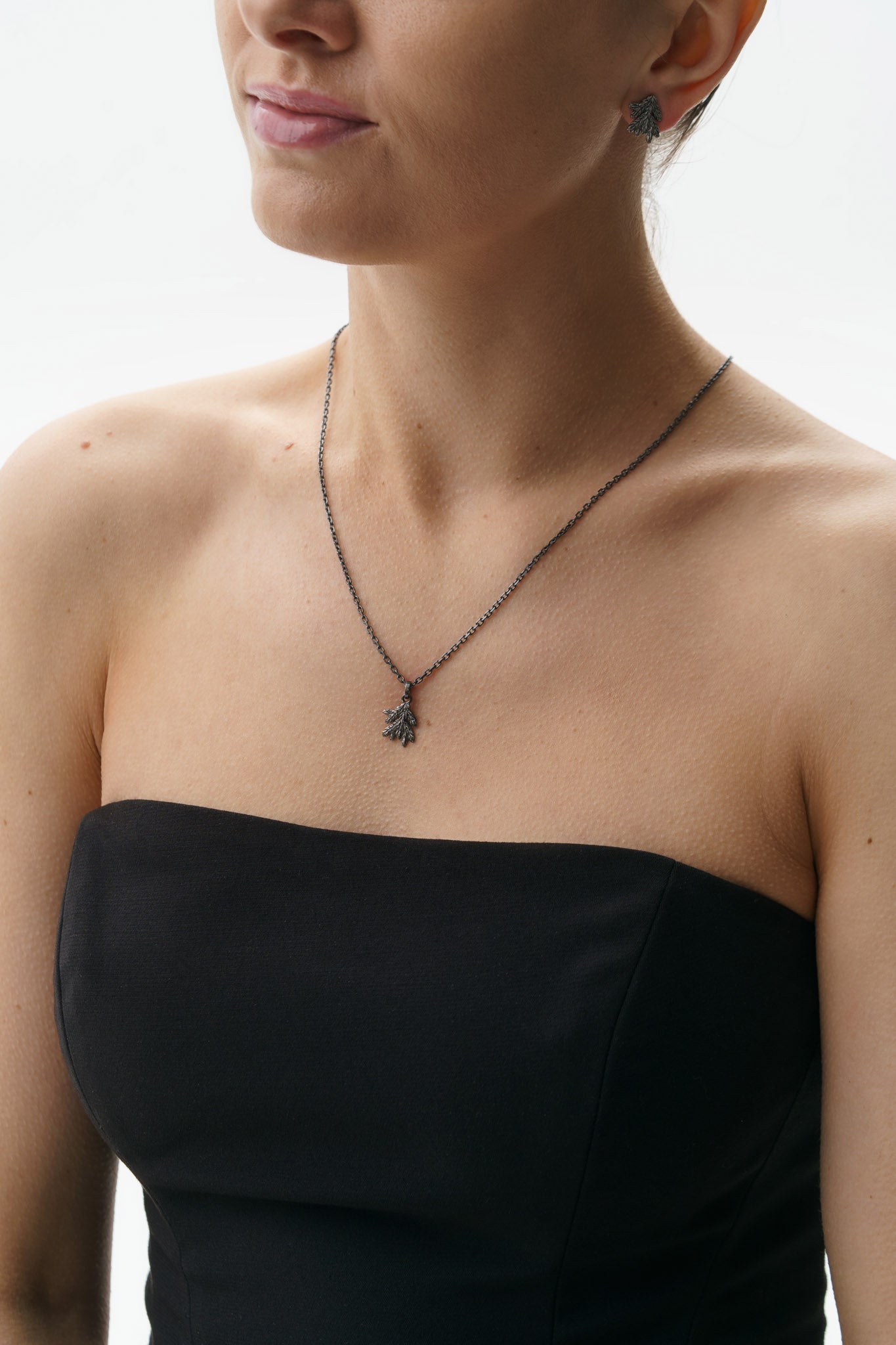 Pendant “Spruce Branch” blackened
