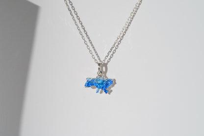 Pendant "United" textured with blue enamel
