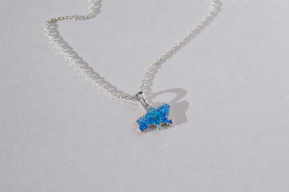 Pendant "United" textured with blue enamel
