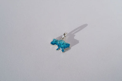 Pendant "United" textured with blue enamel